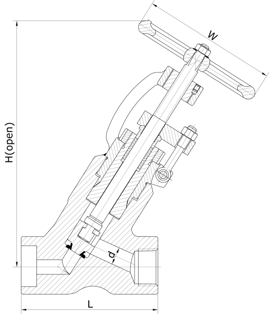 Manual 1 Inch DN25 Y Pattern Globe Valve Flow Direction Butt Weld Pressure Self Sealing 8
