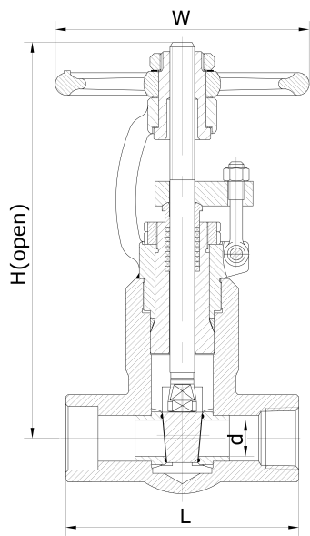 High Pressure Gate Valve Forged Steel A105N 1 Inch Dn25 2500LB PSB Gate Valve 	Outside Screw And Yoke Forged Steel Valve 4