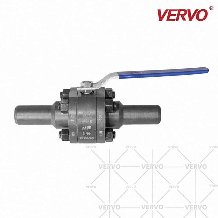 China DN20 Metal Seated Floating Ball Valve Three Piece Ball Valve With Two 100mm Nipples Full Bore Ball Valves Floating Type factory