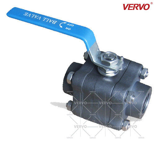 China DN20 3pc 3/4 Inch Threaded Ball Valve Carbon Steel Cl600 NPT A105N Forged Soft Seated factory