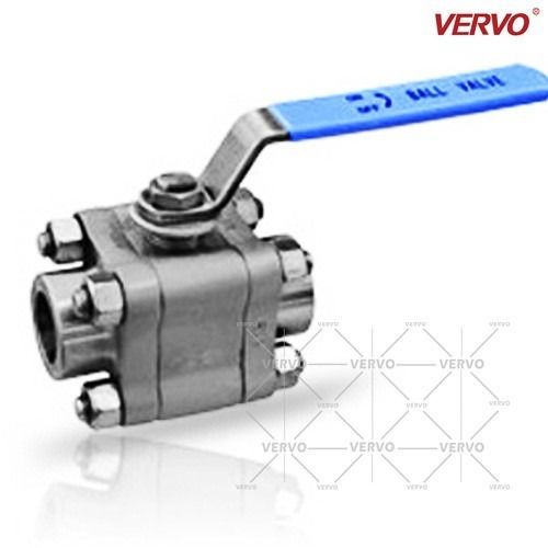 China Dn15 3 Piece High Pressure Ball Valve Forged Steel A105n 1/2 Inch 1500lb Sw Lever Metal Seated Floating Ball Valve factory