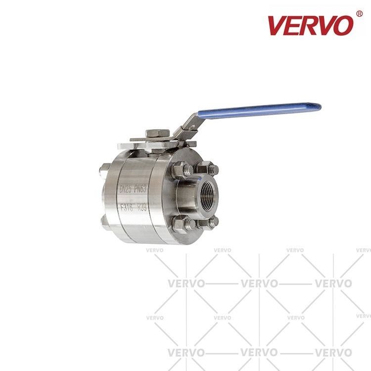 China DN25 3 Piece Socket Weld Ball Valve Stainless Steel 304 F316 1&#039;&#039; Locking Device factory