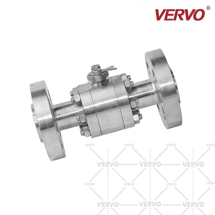 China DN15 Forged Steel 1500LB F304 Soft Seated Flange Ball Valve Side Entry 3 Piece Type API608 Full Bore And Reduce Bore factory