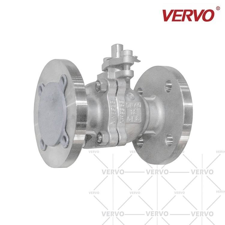 China DN32 2 Piece Ball Valve Stainless Steel CF8 Flange 1 1/4 Inch Flanged Ball Valve Side Entry API608 WCB CF8 CF8M CF3 CF3M factory