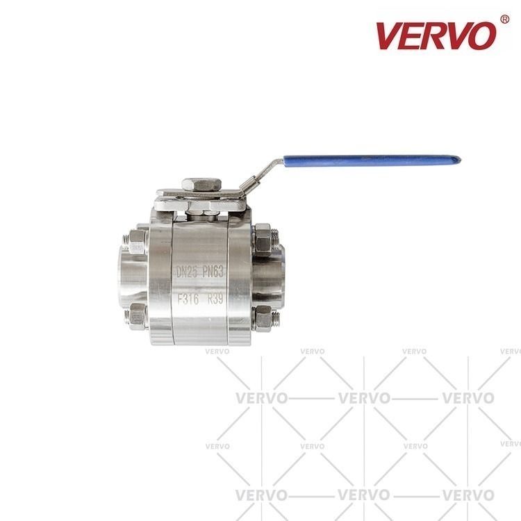 China DN25 3 Piece Socket Weld Ball Valve Stainless Steel 304 F316 1&#039;&#039; Locking Device factory