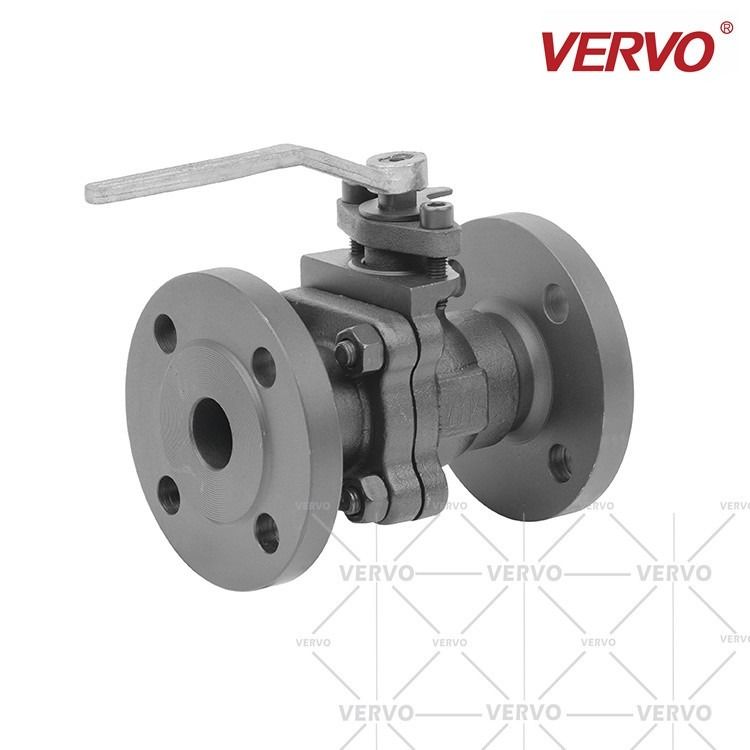 China 2 Piece DN40 Forged Steel Floating Ball Valve A105 Forged Soft Seal Integrated Flange factory