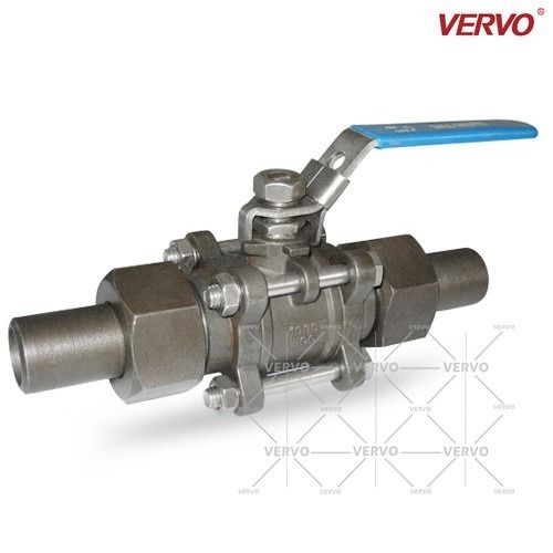 China DN20 3pcs Ball Valve With Lock Device 0.75in 1000wog Sw Cf8 Soft Seated Ball Valve Clip Connection Ferrule Connection factory
