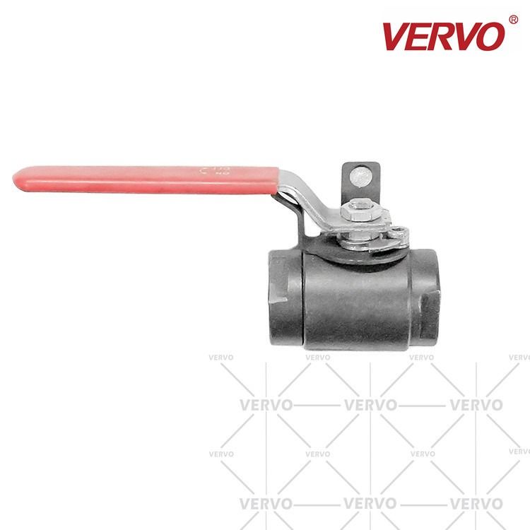 China Forged Steel Two-Piece Screw Thread Floating Ball Soft Seal With Lock Ball Valve factory