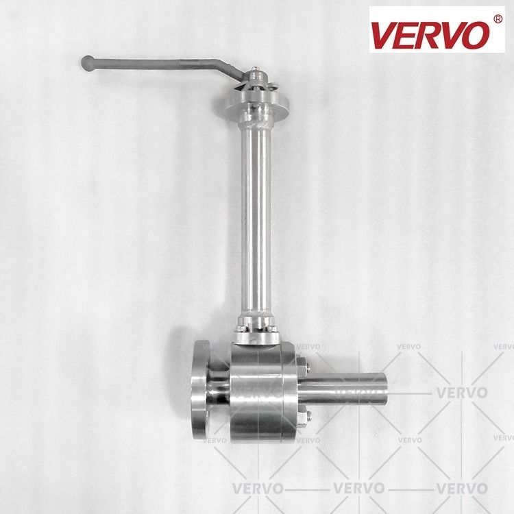 China Forged Two Piece Low Temperature Extension Rod Liquid Nitrogen Pressure Plate Type With Locking device Ball Valve factory