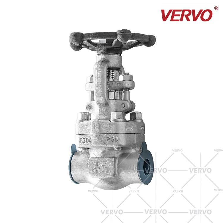 China Reduce Bore Gate Valve Forged Steel Stainless Steel A182 F304 1/2 Inch Gate Valve Dn15 PN20 Npt Bolted Bonnet Stock factory