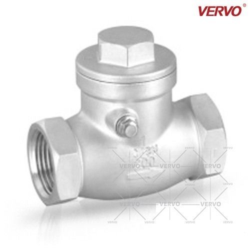China 1 Inch 200WOG NPT CF8M Stainless Steel Swing Check Valve Low Pressure Thread End Swing Type Non-Return Swing Check Valve factory