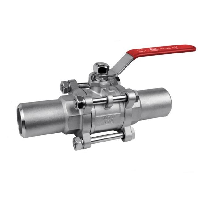 DN20 3pcs Ball Valve With Lock Device 0.75in 1000wog Sw Cf8 Soft Seated Ball Valve Clip Connection Ferrule Connection 5
