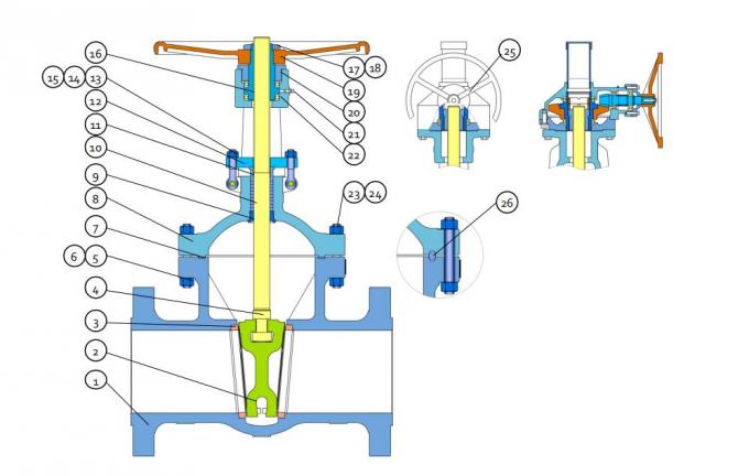 16 Inch Cast Steel Gate Valve PN16 DN400 DIN 3352 GS C25 Bolted Bonnet Gate Valve 4