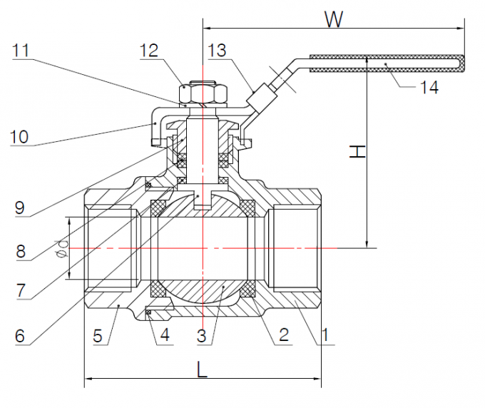 Dn20 Hex 3/4 Inch 2000 PSI Floating Ball Valve Carbon Steel 2 Piece 2pc 2