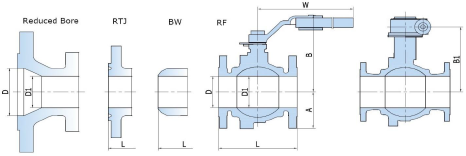 DN100 Floating Type Ball Valve 2 Piece Type 4inch Cl300 RF A216 WCB API6D Floating Type Casting Steel Carbon Steel 6