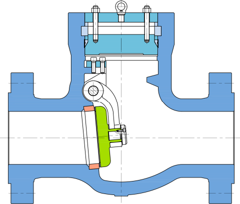 PSC High Pressure Swing Check Valve Dn250 2500lb Rf 10" Asme 16.34 Wcb Rf Flanged Full Bore 2