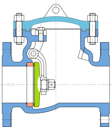 Api6d Full Bore Swing Style Check Valve Bolted Bonnet Cylinder 30" DN750 Cl300 BS1868 ASME B16.34 2