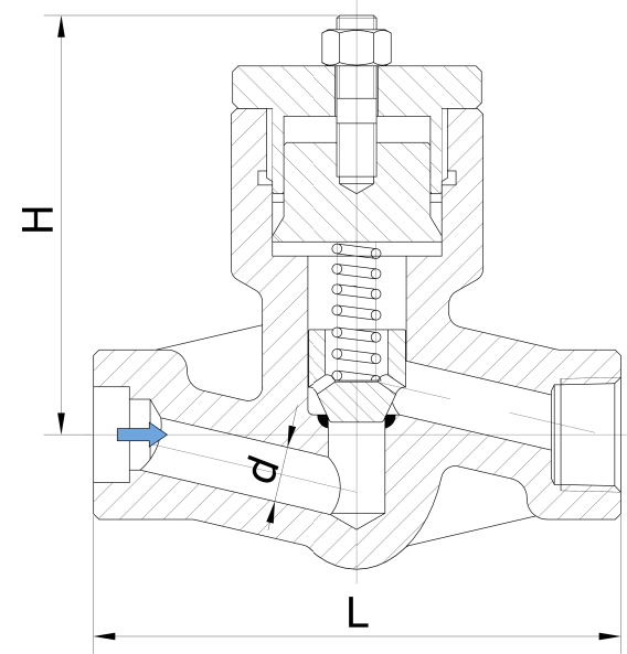 API602 Pressure Seal Forged Steel Check Valve Nipple 1'' 25mm Piston Lift 5