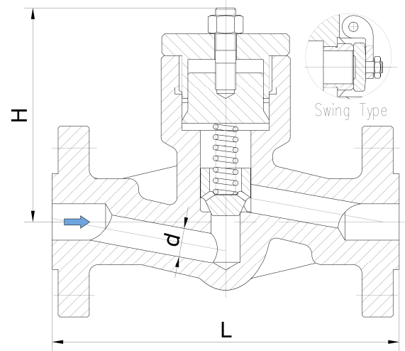 25mm 1'' Flanged Pressure Seal Check Valve Piston Lift  2500 LB Forged Steel Check Valve 6