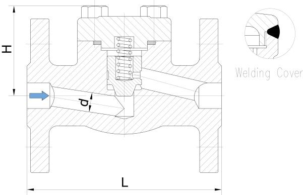 High Pressure Check Valve Oil Check Valve Flap 1 Inch Dn25 900lb Rf Flanged Vertical Forged Steel Swing Check Valve 3