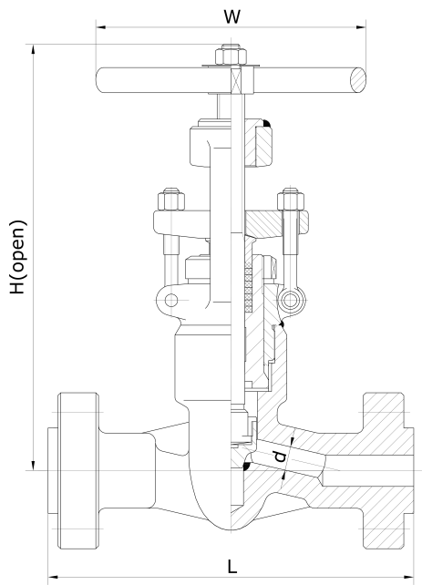 2500Lb Dn20 Industrial Globe Valve Sw Globe Valve Pressure Seal Bonnet 4