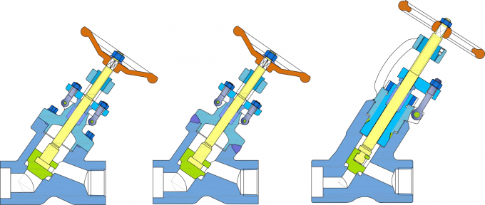 F91 Industrial Globe Valve DN25 1 Inch 2500LB Manual Y Pattern Pressure Self Sealing Butt Weld 5