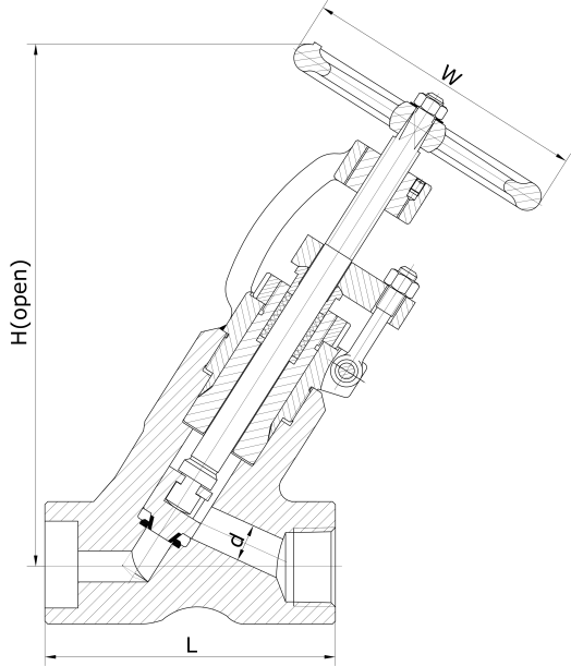 F91 Industrial Globe Valve DN25 1 Inch 2500LB Manual Y Pattern Pressure Self Sealing Butt Weld 9