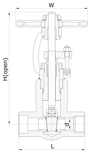 Pressure Seal Gate Valve High Pressurel Gate Valve Forged Steel A105N 3/4 Inch DN20 2500LB Socket Weld Gate Valve 4