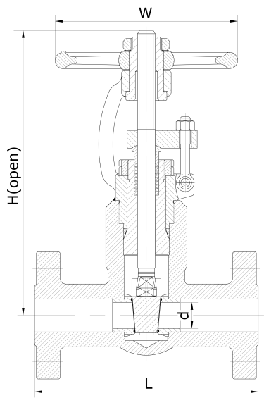 API 602 2 Inch Dn50 High Pressure Seal Gate Valve Flanged Reduce Bore Gate Valve 5