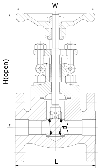 Forged Steel Gate Valve A105N DN40 valve 150LB WCB Monolithic RF Flanged gate Valve Integral Flange Gate Valve 40mm 3