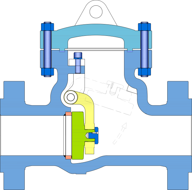 BS 1868 14 Vertical Swing Check Valve Class 300 DN350 RF Flanged Wcb Full Bore API6D 6