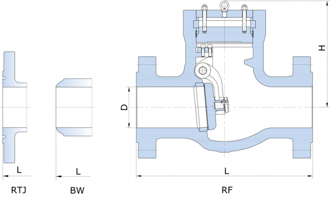 Pressure Seal Cover Lift Butt Weld 6 Inch Swing Check Valve Class 1500 DN150 Full Bore 5