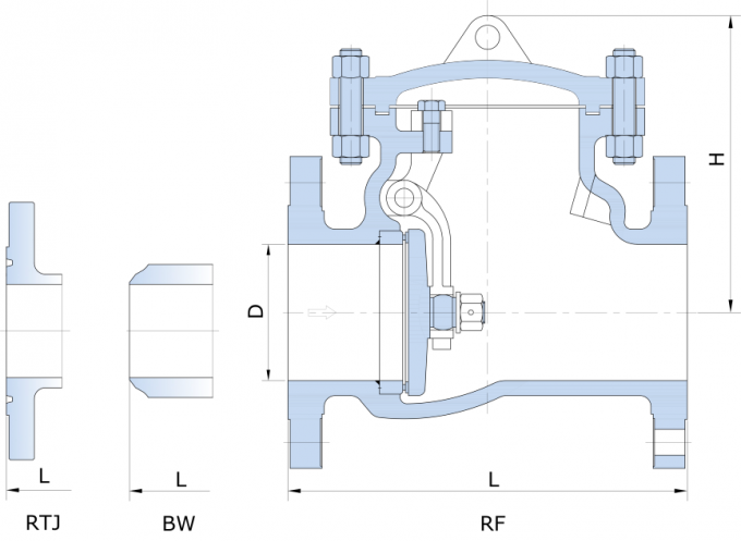 Inline API6D Check Valve Swing Type 2" Stainless Steel SS A351 CF8M 5