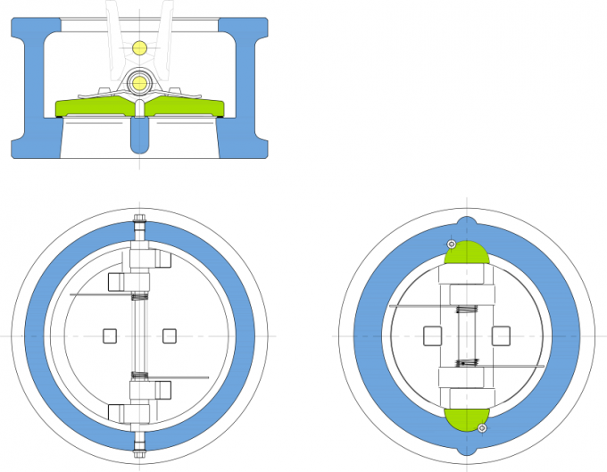 Class 300 8" Dual Plate Wafer Check Valve DN200 Api 594 A351 CF8 Dual Plate Check Valve 5