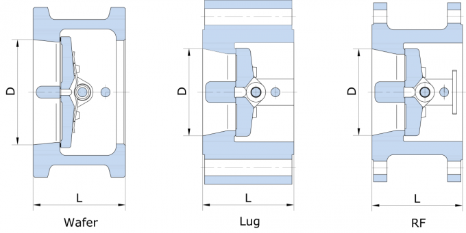 Class 300 8" Dual Plate Wafer Check Valve DN200 Api 594 A351 CF8 Dual Plate Check Valve 6