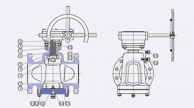 600LB 32Inch API599 Inverted Pressure Balance Lubricated Plug Valve Natural Gas 800mm Lubricated Plug Valve 3