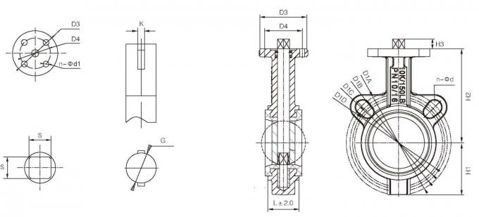 Wafer Style PTFE Lined Butterfly Valve Ggg40 Ptfe Lined DN80 PN10 Butterfly Valve With Soft Backrest 0