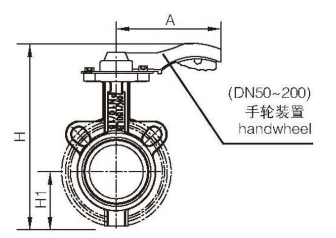 Wafer Style PTFE Lined Butterfly Valve Ggg40 Ptfe Lined DN80 PN10 Butterfly Valve With Soft Backrest 1