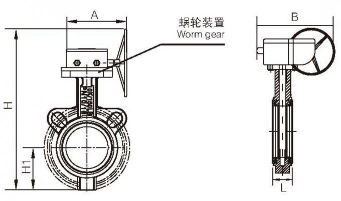 Wafer Style PTFE Lined Butterfly Valve Ggg40 Ptfe Lined DN80 PN10 Butterfly Valve With Soft Backrest 2