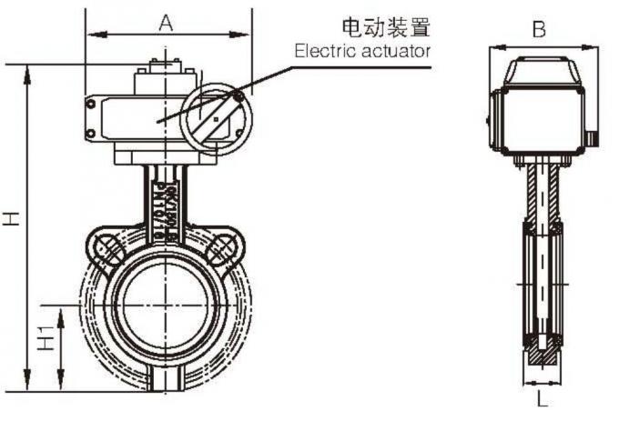 Wafer Style PTFE Lined Butterfly Valve Ggg40 Ptfe Lined DN80 PN10 Butterfly Valve With Soft Backrest 4