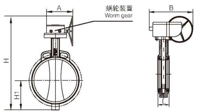 Casting Steel Carbon Steel A216 WCB Bare Stem Butterfly Valve PN16 Dn250 Wafer Butterfly Valve 10 Butterfly Valve 2