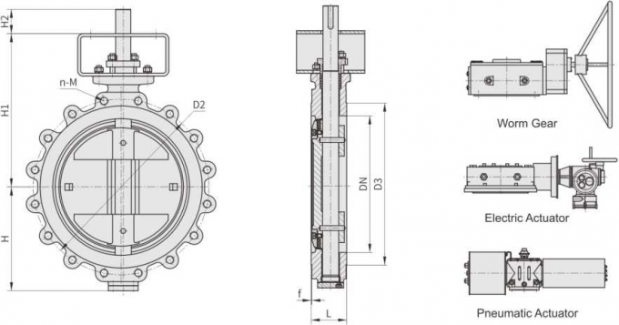 16 Inch API609 Lug triple offset Butterfly Valve 150LB A351 Cf8m 150Lb 400mm PTFE Seat Triple Offset Butterfly Valve 4