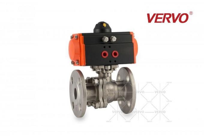 DN25 Pneumatic Actuated Flanged Ball Valve Side Entry Type 1