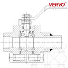 DN20 3 Piece 2" 3" 4" Threaded Stainless Steel Ball Valve 316 Ss 200mm Nipple