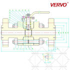 DN15 Forged Steel 1500LB F304 Soft Seated Flange Ball Valve Side Entry 3 Piece Type API608 Full Bore And Reduce Bore