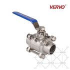 1 Inch DN25 3 Piece 1000 PSI Ball Valve CF8 Ss 304 With Lock 1000wog SW Stainless Steel