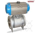 Dn100 2pcs Ball Valve Astm A105N 100mm 300lb Floating Type 2 Piece Type Ball Valve Pneumatic Actuated Forged Ball Valve