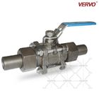 DN20 3pcs Ball Valve With Lock Device 0.75in 1000wog Sw Cf8 Soft Seated Ball Valve Clip Connection Ferrule Connection