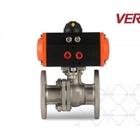 DN25 Pneumatic Actuated Flanged Ball Valve Side Entry Type