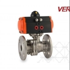 DN25 Pneumatic Actuated Flanged Ball Valve Side Entry Type